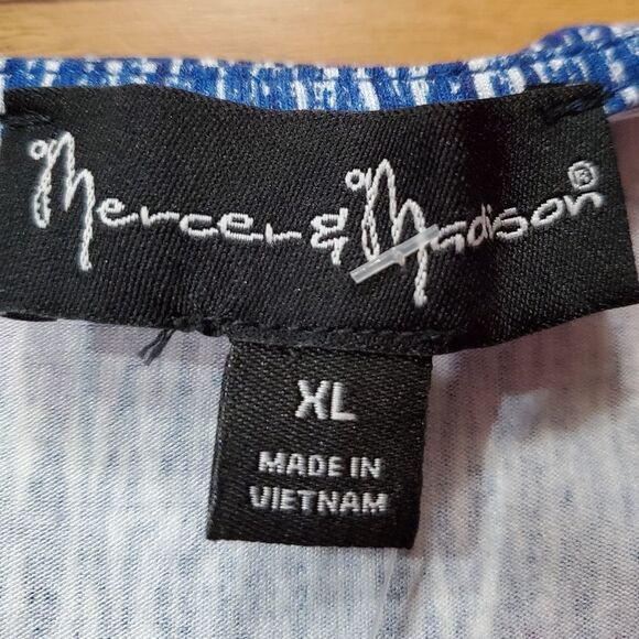 💚Mercer & Madison Purple & Blue Faux Wrap Around Dress XLarge - Picture 7 of 8